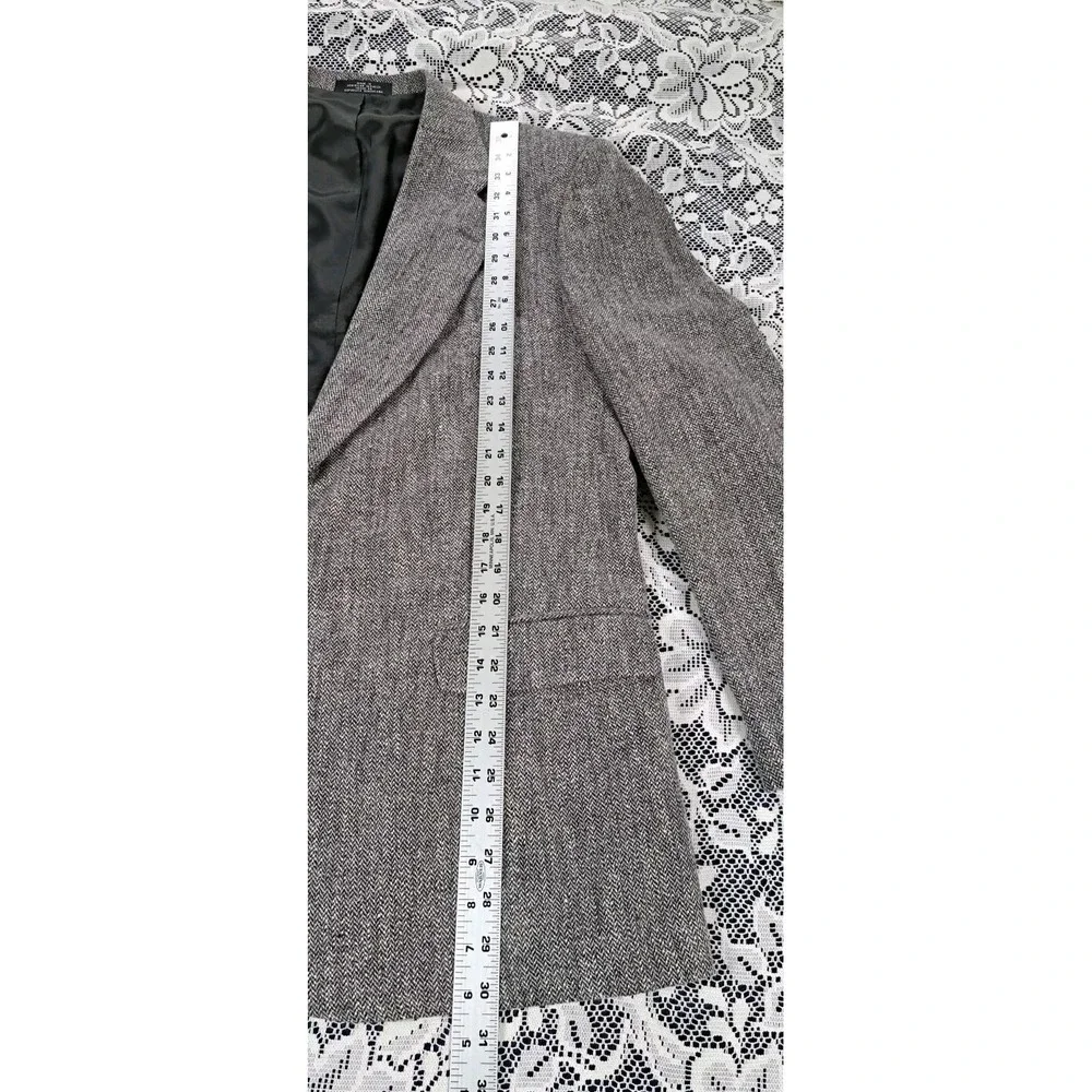 Towncraft Blazer Men's 44R Gray Herringbone Tweed Polyester Wool Silk Blend Coat